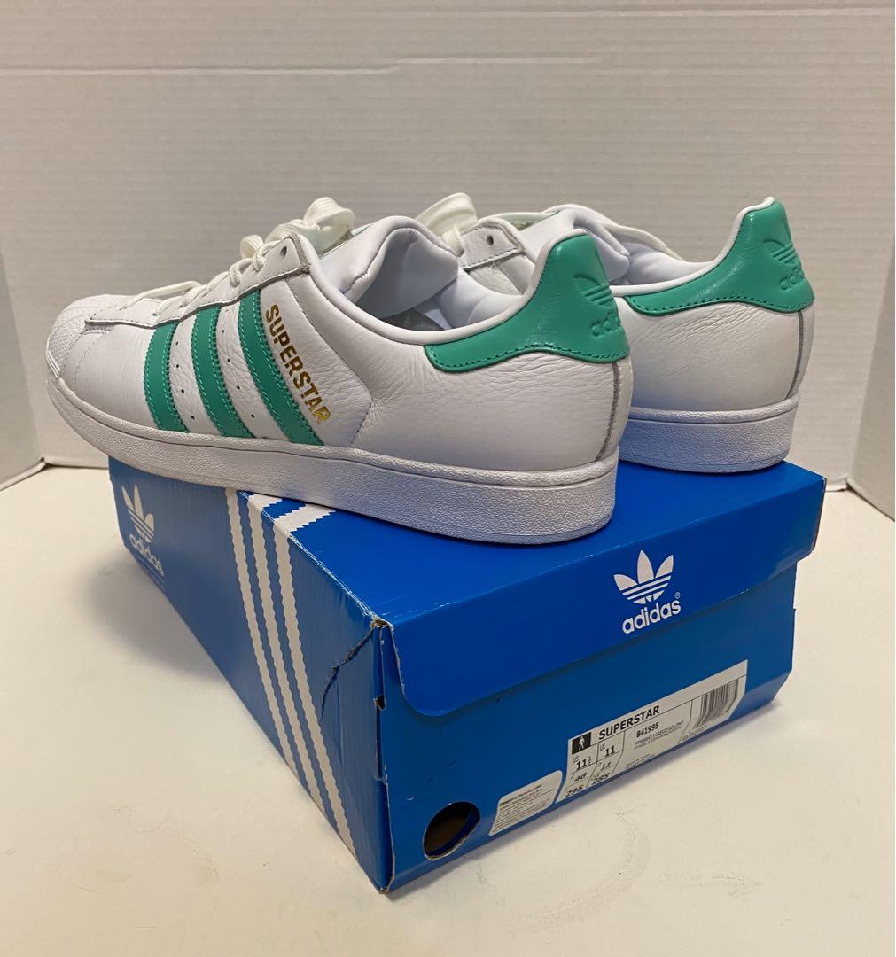 adidas superstar mint green and white