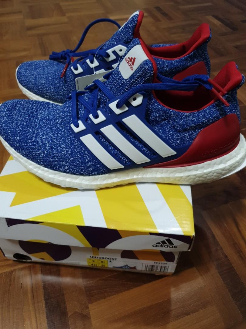 Adidas ultra boost on sale red white and blue