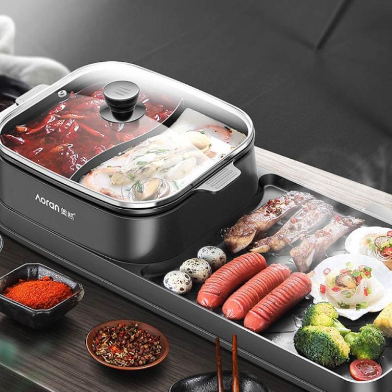 Aoran Steam Boat Yuanyang BBQ Grilled 2-in-1 Cooker (Large Size) (UK ...