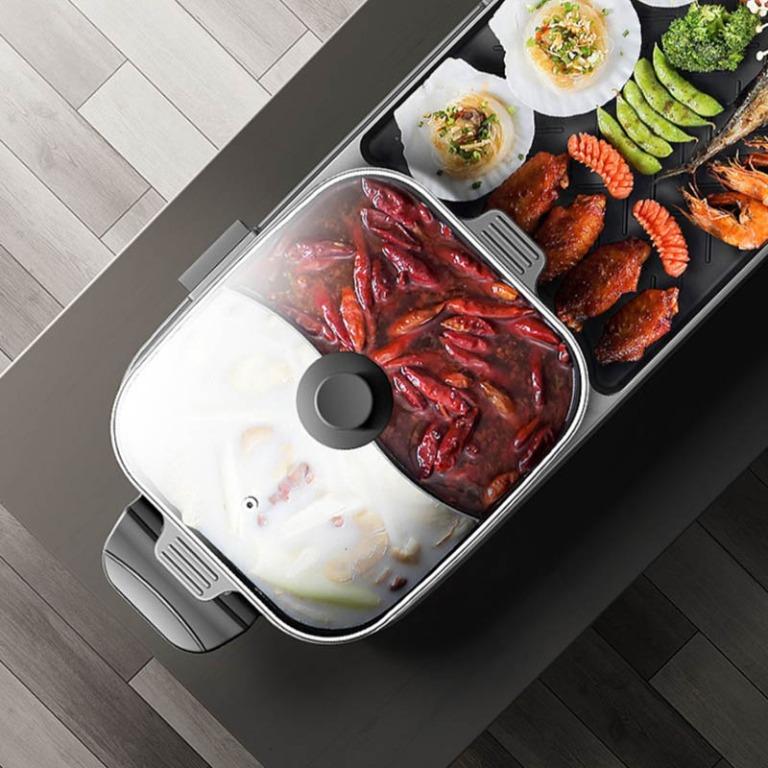 Aoran Steam Boat Yuanyang BBQ Grilled 2-in-1 Cooker (Large Size) (UK ...