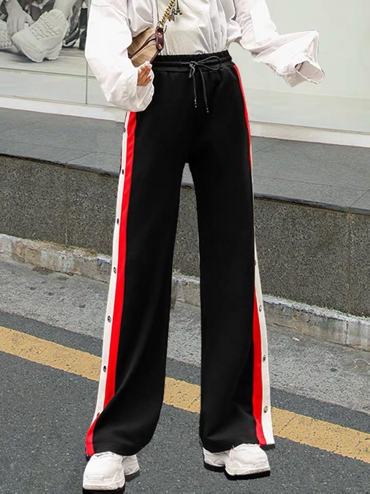 Red tear away new arrivals pants