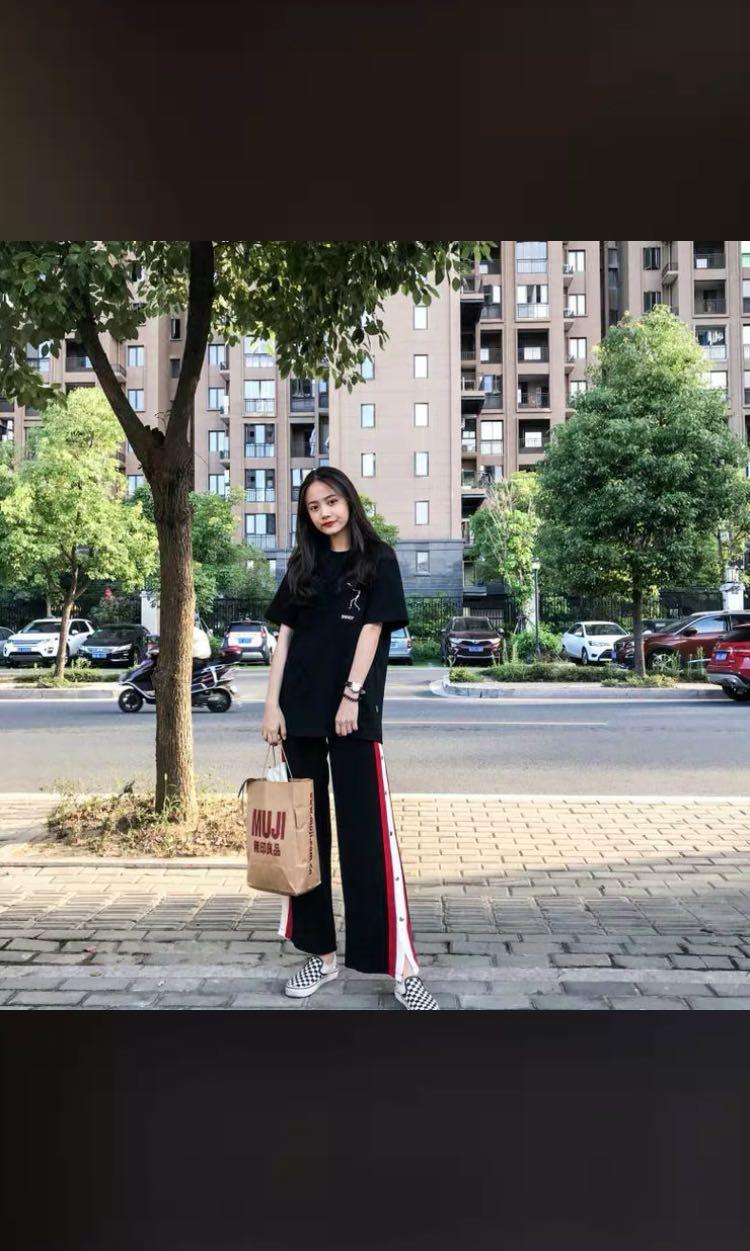 Red tear away outlet pants