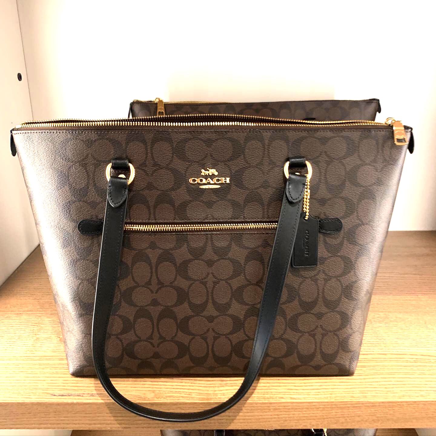 coach signature zip shoulder bag