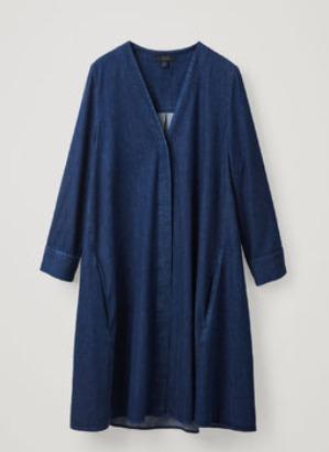 COS Denim V neck dress Women s Fashion Tops Sleeveless on Carousell