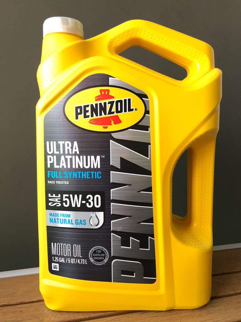 Engine Oil Full Synthetic 5w 30 Pennzoil Ultra Platinum 5qt 4 73l Car Accessories Accessories On Carousell