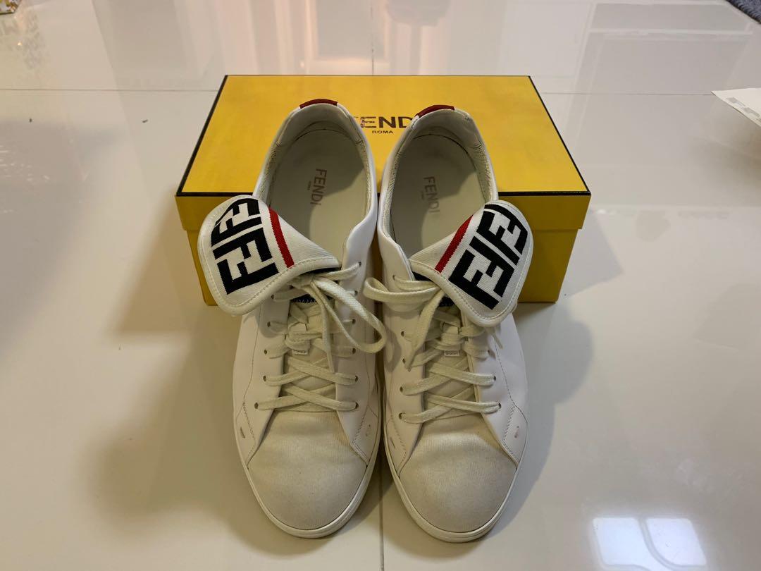 White fendi outlet shoes