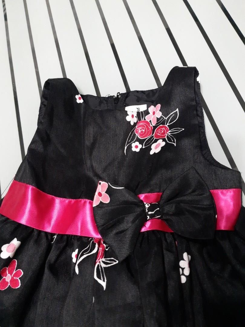 RARE EDITIONS Floral Dress Black 4yo Babies Kids Babies Kids
