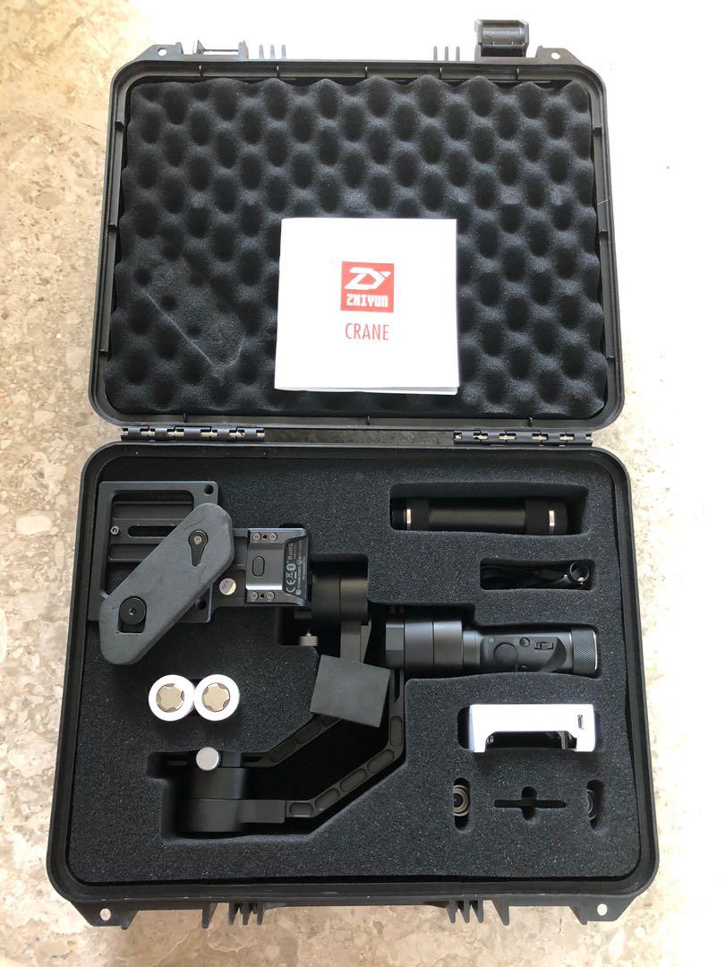 For sale: Mint condition Zhiyun Crane V2 3-Axis Handheld Gimbal (Category: Cameras) located in Singapore. Submitted by cortex101 (Listing ID 269780792, Image 1). Description: For sale: Mint condition Zhiyun Crane V2 3-Axis Handheld Gimbal for DSLR and mirrorless cameras. This gimbal comes complete with all accessories and manual. It has been used only once and is in great condition, very well taken care of. Cash transaction only please..
