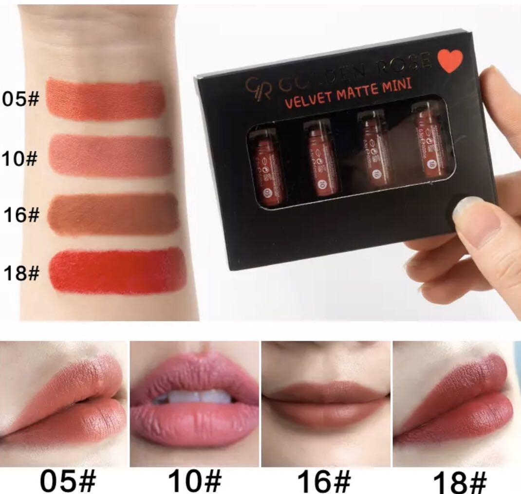 Golden Rose Velvet Matte Mini Lipstick Set Health Beauty Makeup On Carousell Golden Rose Velvet Matte Mini Lipstick Set Health Beauty Makeup On Carousell