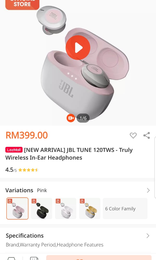 Jbl tune online 120tws lazada