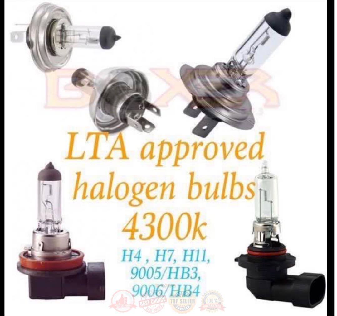 LTA approved halogen bulbs for inspection passed headlight signal