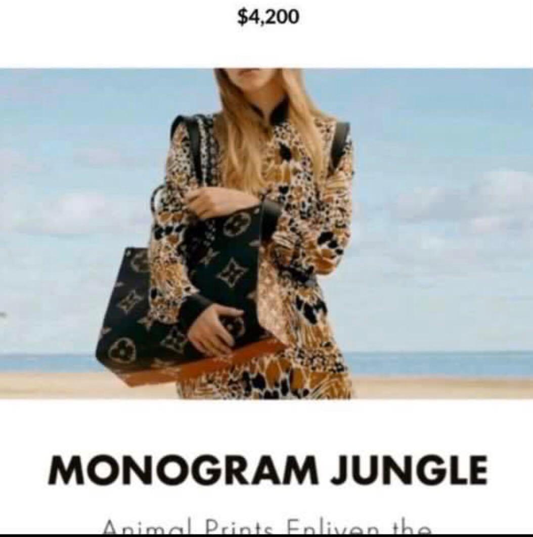 🌸 LV Large Jungle Print OntheGo Bag