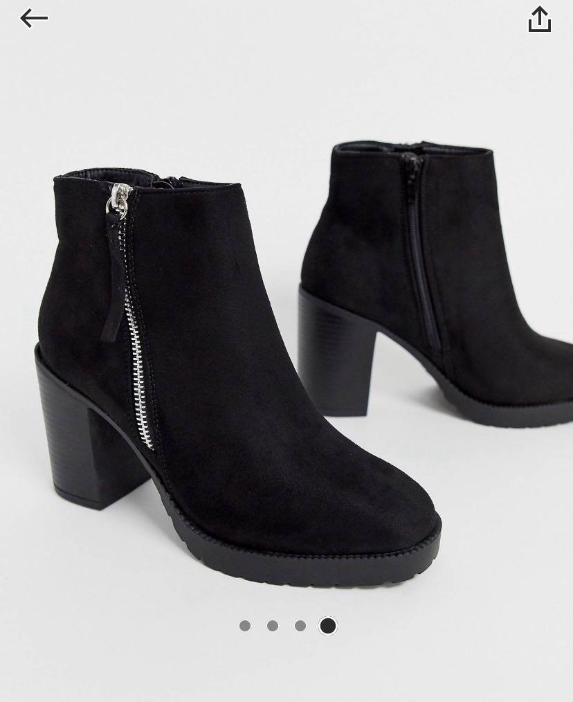 New Look Platform Heeled Boots In Black | ModeSens