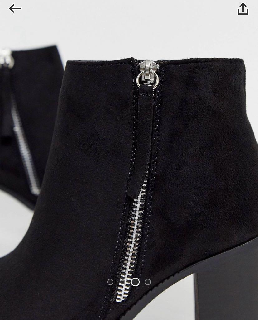New Look Metal Detail Chunky Heeled Boots in Black | Lyst