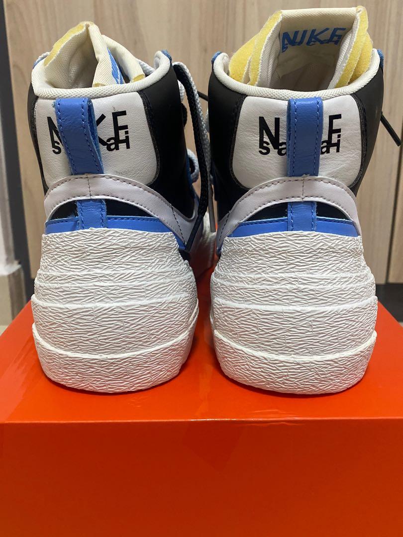 Nike Blazer Mid Sacai white black legend blue Men s Fashion Footwear Sneakers on Carousell