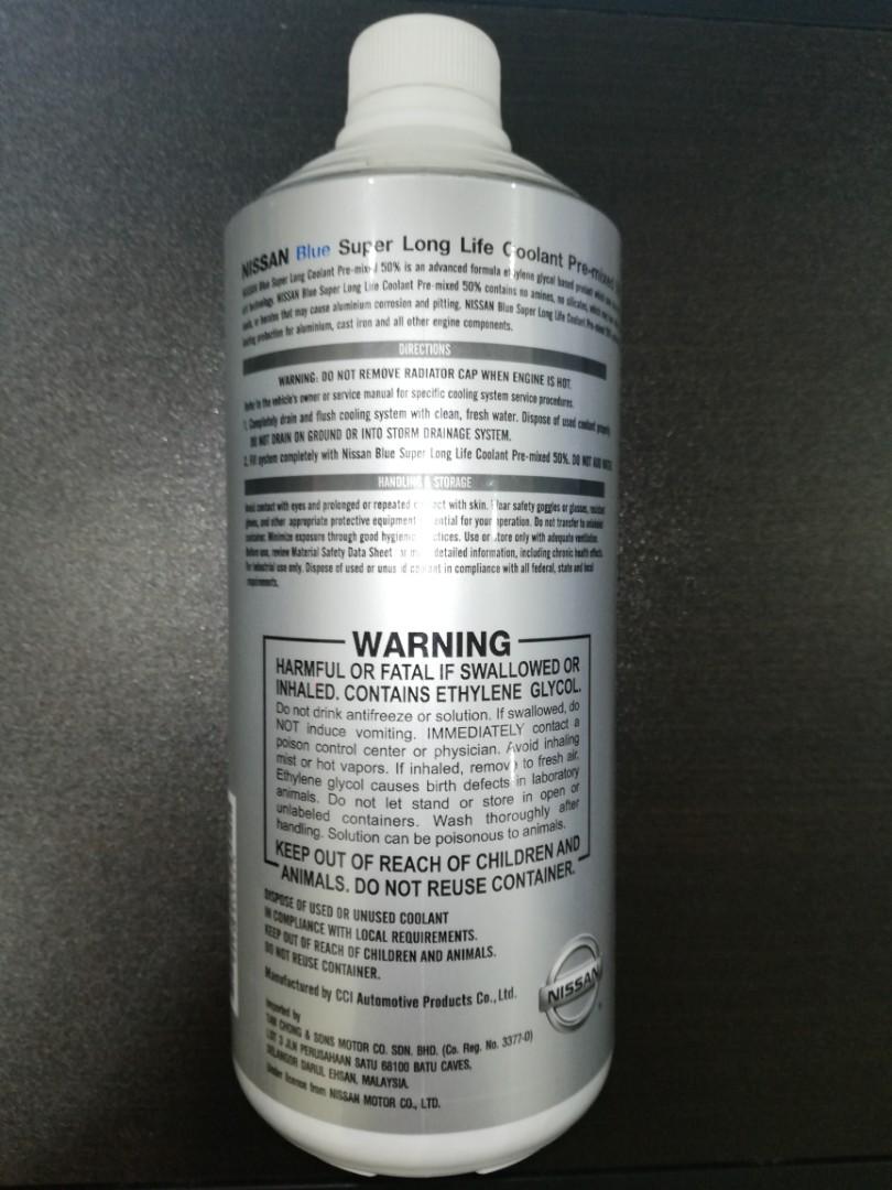 Nissan Blue Super Long Life Coolant. 1.0 Litre Premix 50%, Auto