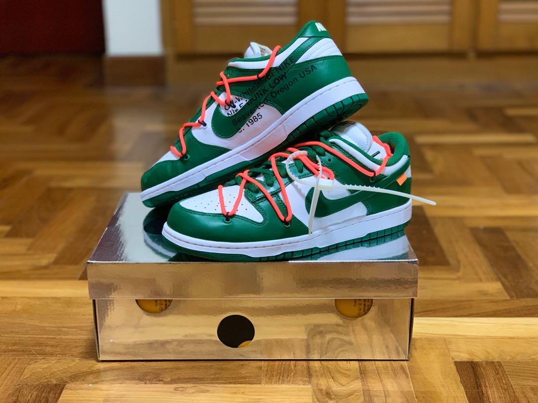 Off White X Nike Dunk Low Pine Green Men S Fashion Footwear Sneakers On Carousell Off White X Nike Dunk Low Pine Green Men S Fashion Footwear Sneakers On Carousell