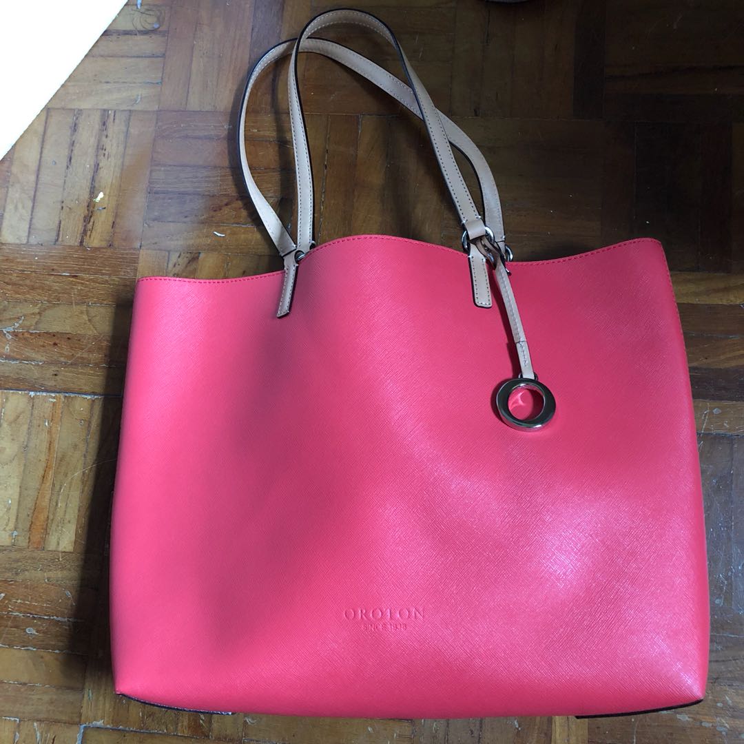 Oroton Estate Medium Tote Orange refundable deposit