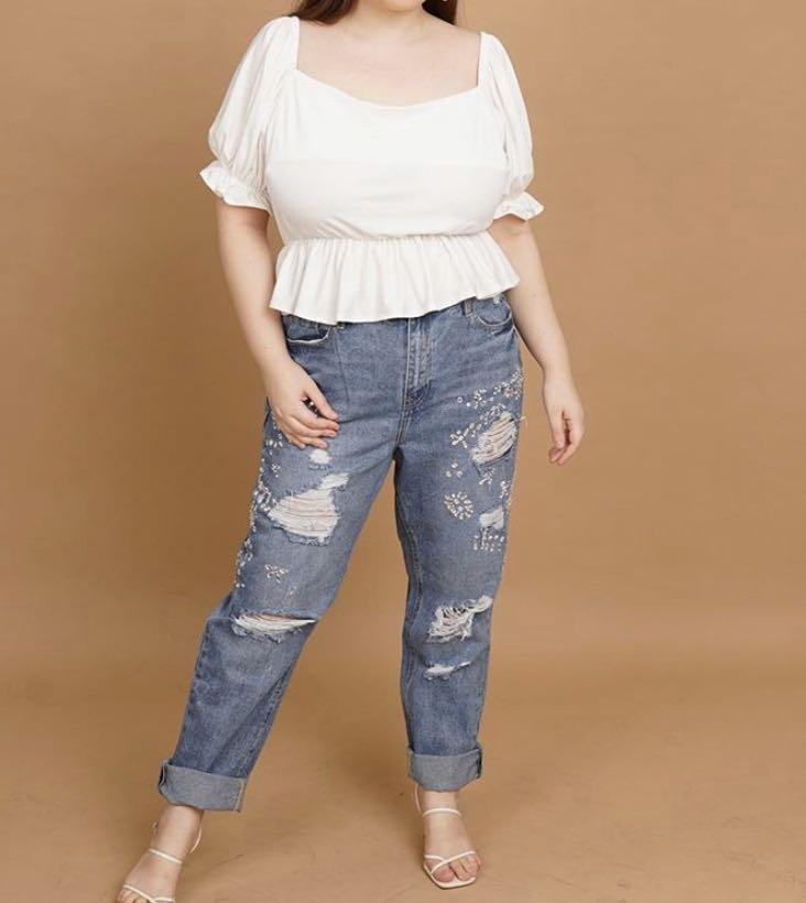 Plus size white blouse Women s Fashion Tops Blouses on Carousell