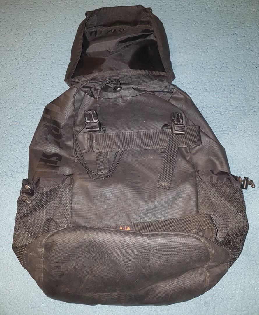 Thrasher Magazine skateboard backpack (Category: Backpacks) located in Paranaque City. Submitted by 05.11minimalist (Listing ID 269890480, Image 3). Description: Thrasher Magazine skateboard backpack. Black. One zippered flap pocket, one inside zip small pocket and 2 side mesh pocket. Rucksack; lace closure main compartment. Skateboard velcro holders. No runs, rips, tear or holes. In very good condition. Please do not make any OFFERs if you have 