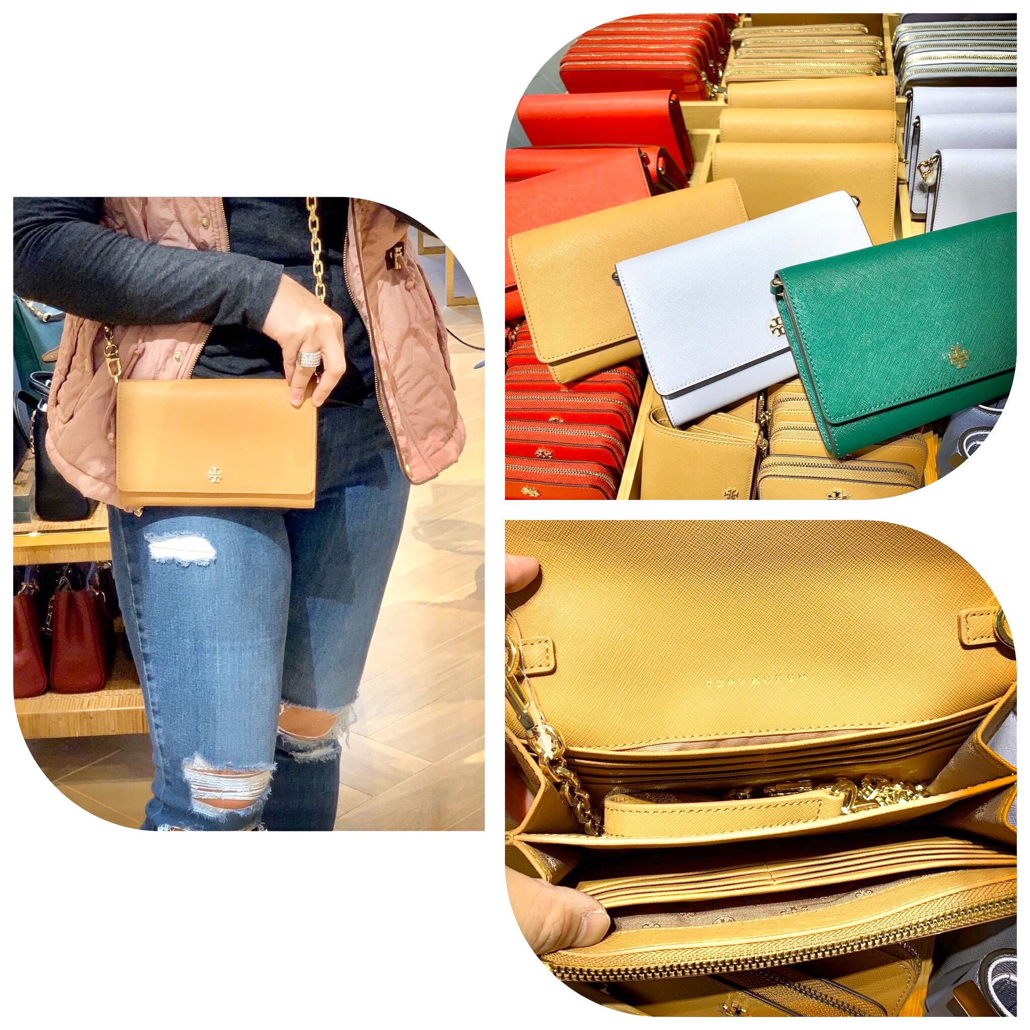Tory Burch Emerson Chain Wallet Crossbody Detachable Sling 4colors from USA