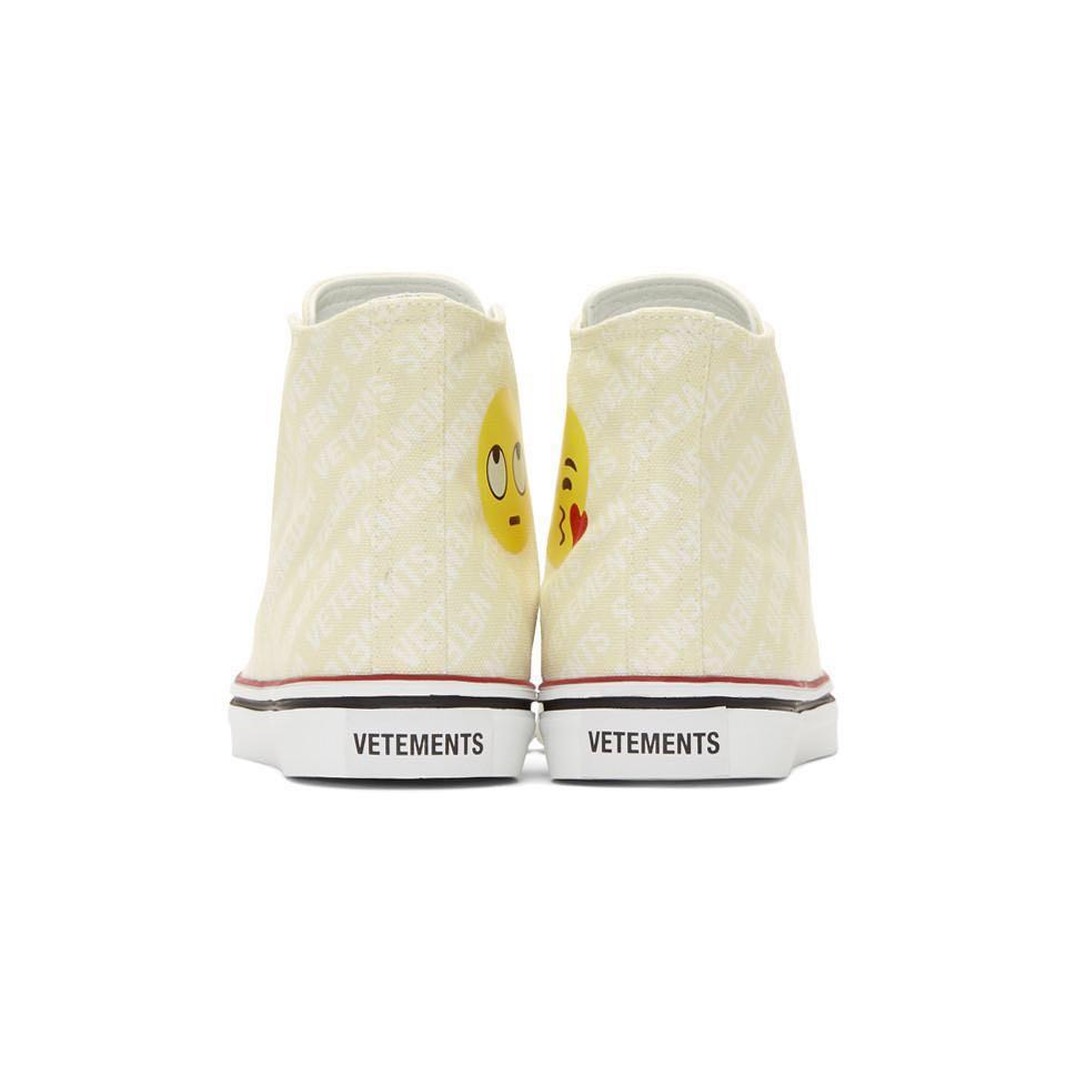 VETEMENTS Logo Emoji Hightop Canvas Sneakers Men s Fashion Footwear Sneakers on Carousell