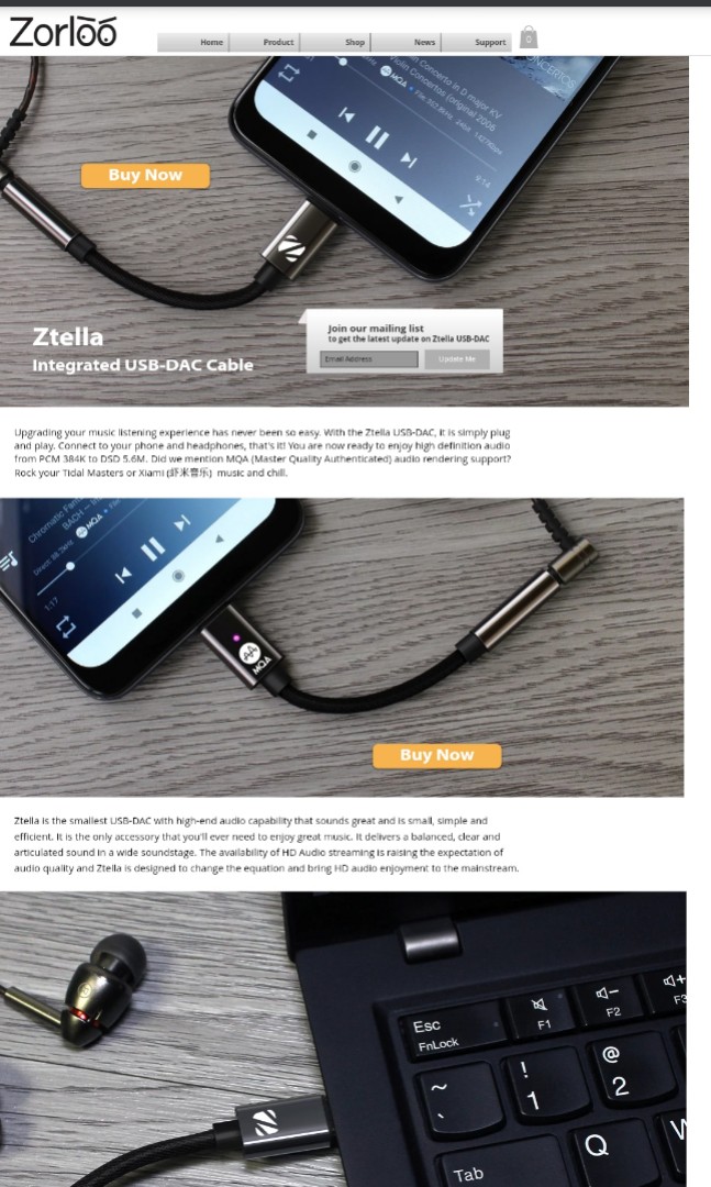 Zorloo Ztella USB-C DAC (MQA Version), Audio, Portable Audio ...