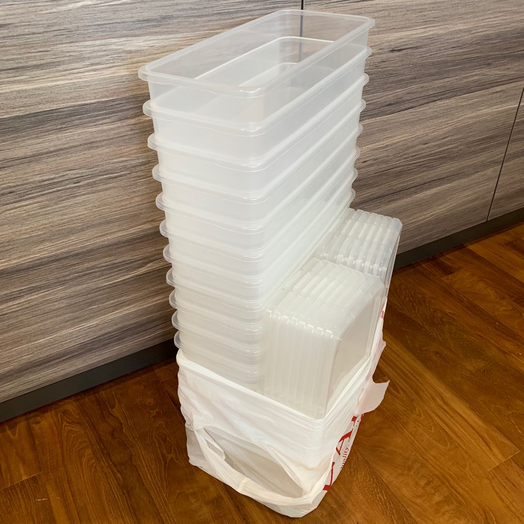 15X storage plastic box with cover Daiso brand, Everything Else on