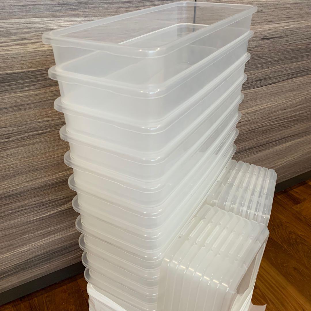15X storage plastic box with cover Daiso brand, Everything Else on