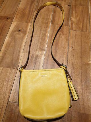 Authentic Coach Canary Yellow Leather Sling