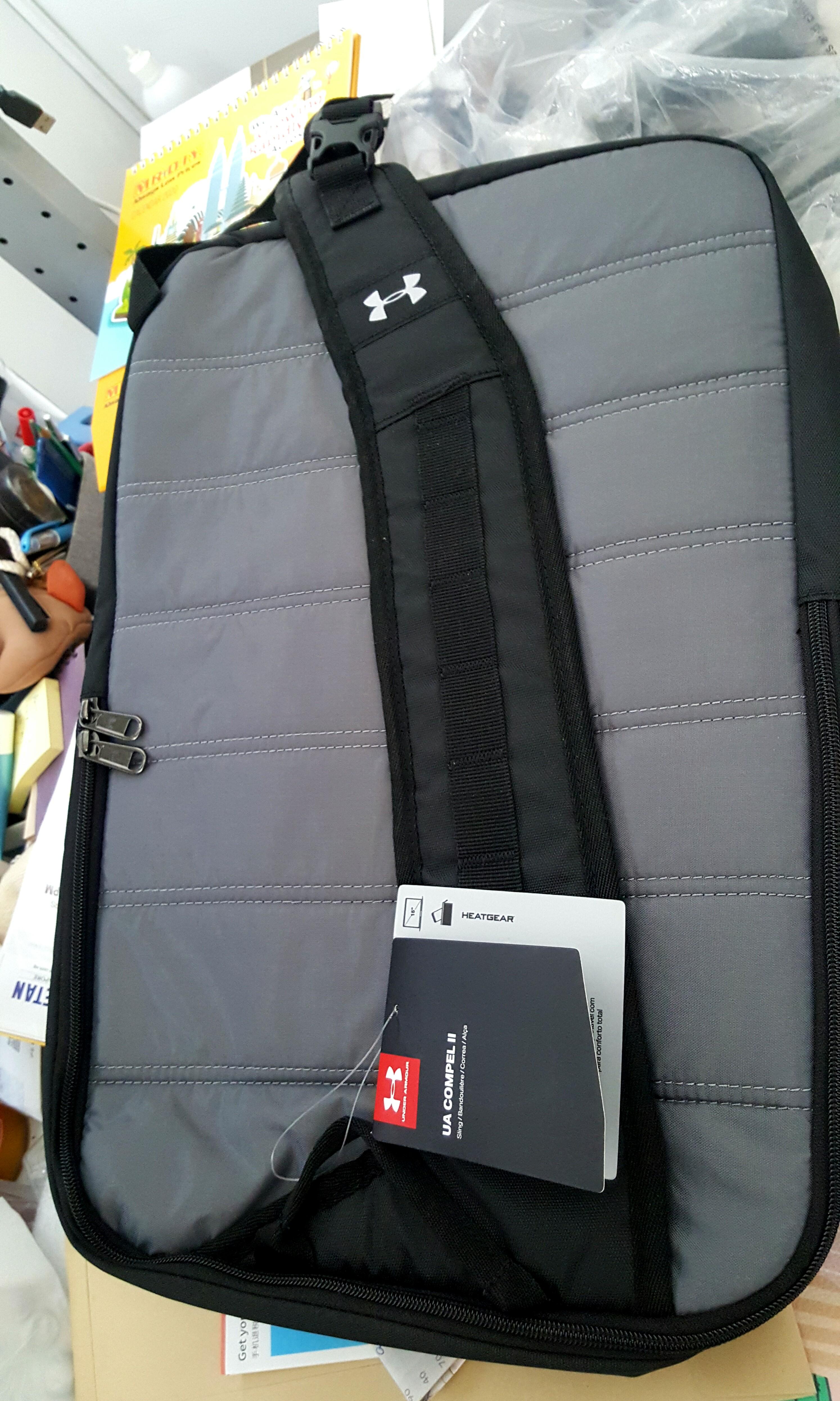 Backpack (Category: Laptop Bags & Sleeves) located in Singapore. Submitted by roverboy13 (Listing ID 270022574, Image 3). Description: Brand new sling bag from under armour. Side along great for travel outdoor with heat gear.