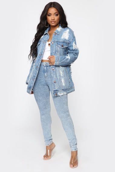 BN Krissy Oversized Denim Jacket in Medium Wash Fashion Nova available