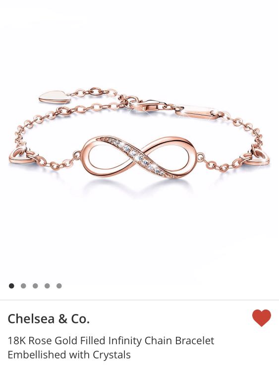 Bn Rose Gold Filled Infinity Love Chain Bracelet Women S Fashion Jewellery Bracelets On Carou - Chelsea Gold Pendant Necklace In Rose Quartz