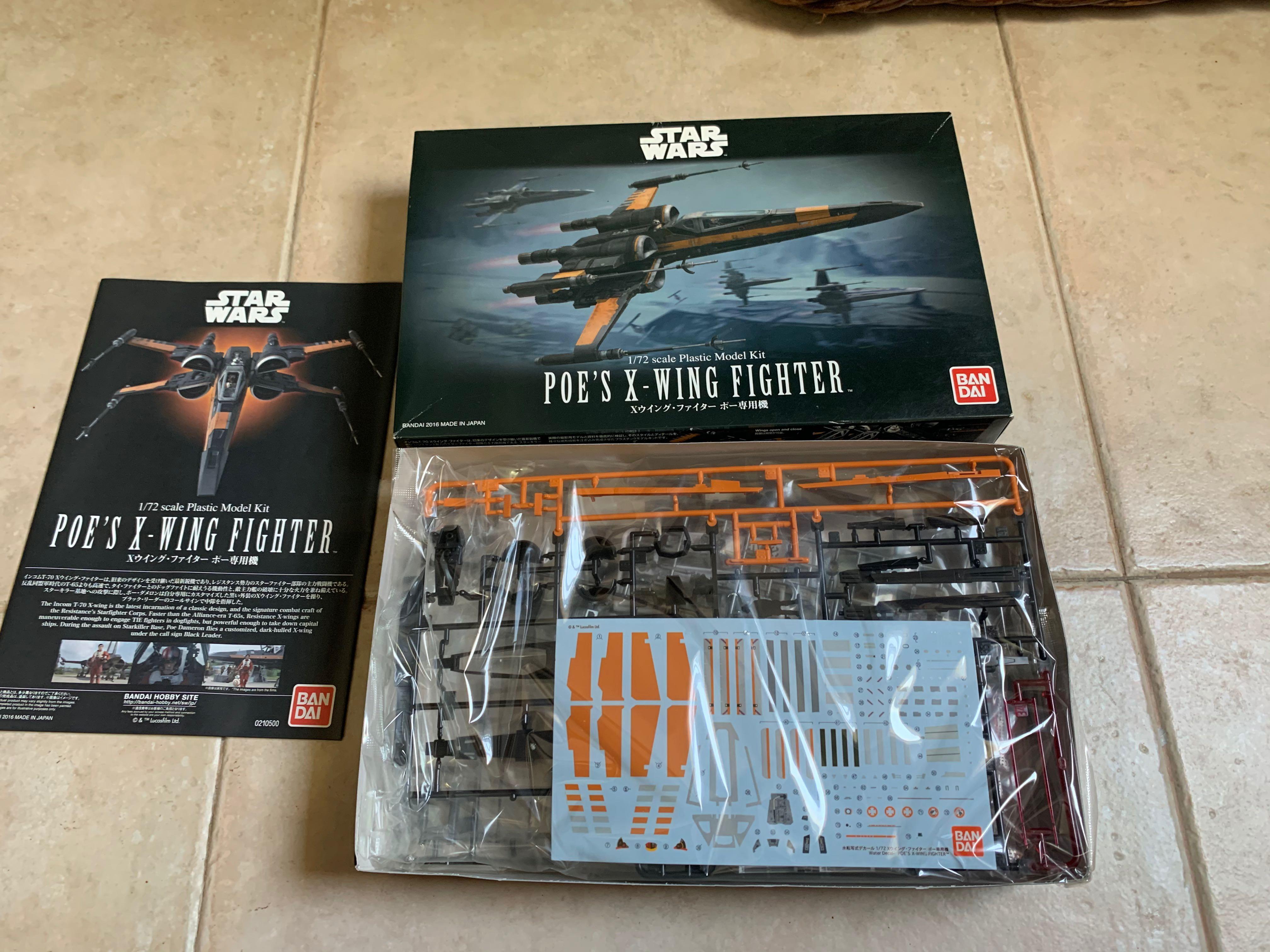BNIB Bandai Star Wars Poe Cameron X wing 1 72 scale Hobbies