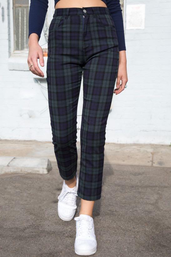 BRANDY MELVILLE GREEN PLAID PANTS Men s Fashion Bottoms Trousers on Carousell