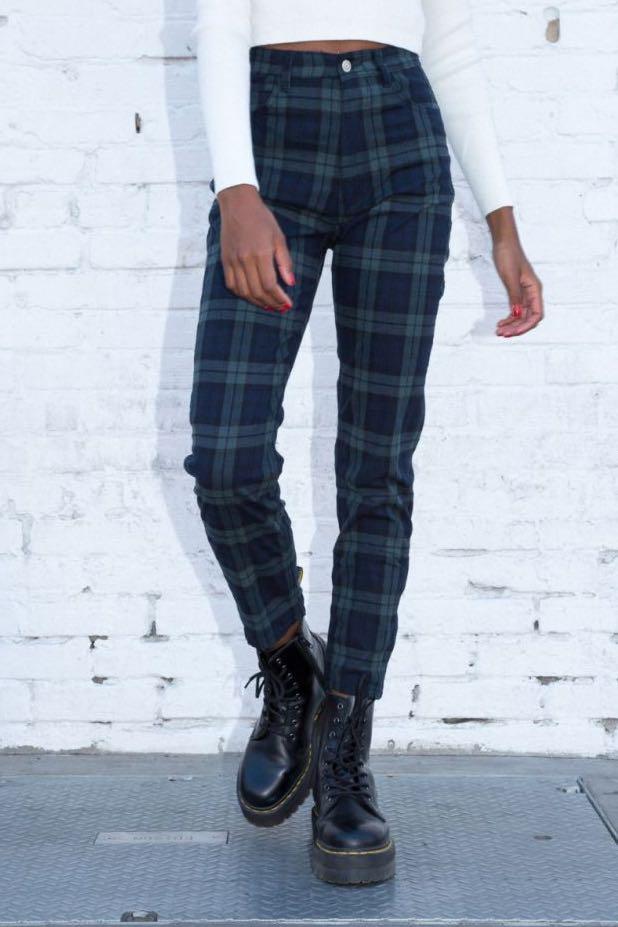 Green plaid pants brandy melville on sale