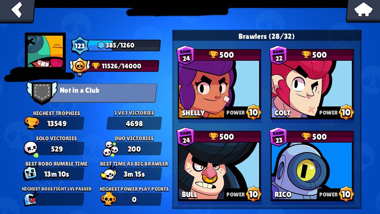 Brawl Stars Maxed Account Video Gaming Gaming Accessories Game Gift Cards Accounts On Carousell - how many of player is above 14000 trophy brawl stars