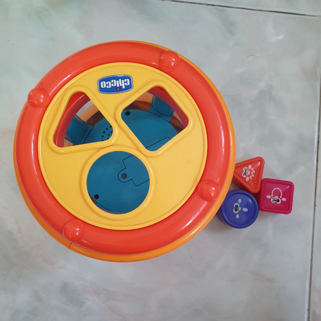 Chicco shapes and sound tambourine shape sorter 2 in 1, Babies & Kids