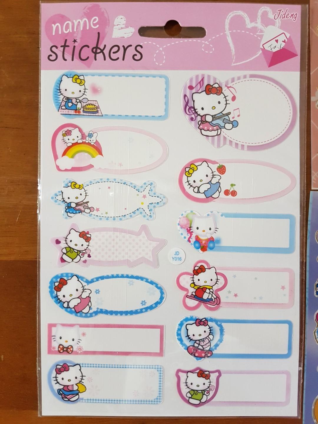 Hello Kitty Name Stickers and Sticker Sheets, Hobbies & Toys ...
