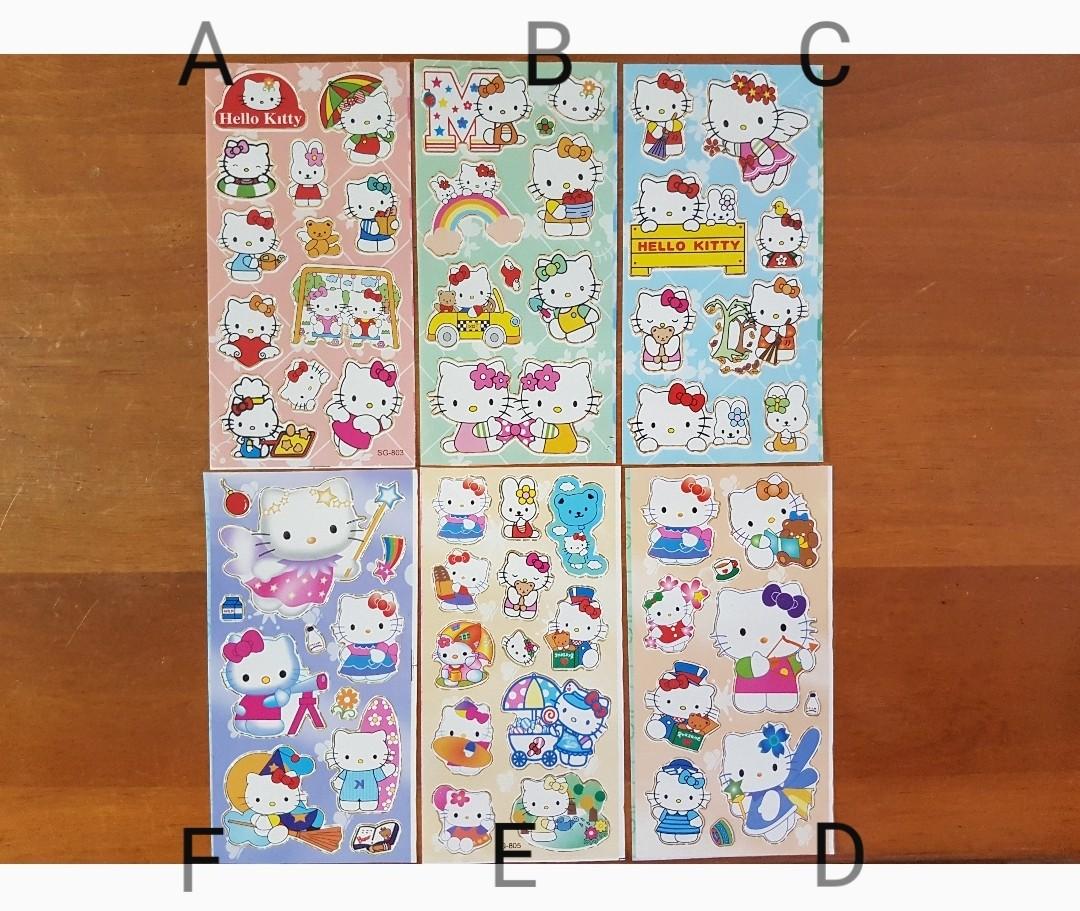 Hello Kitty Name Stickers and Sticker Sheets, Hobbies & Toys ...