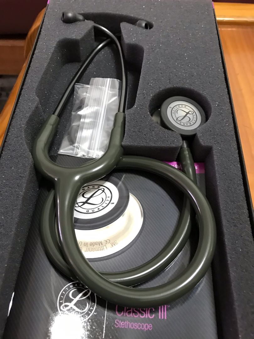 Littmann Classic III Stethoscope Dark Olive Green Tube With Smoke
