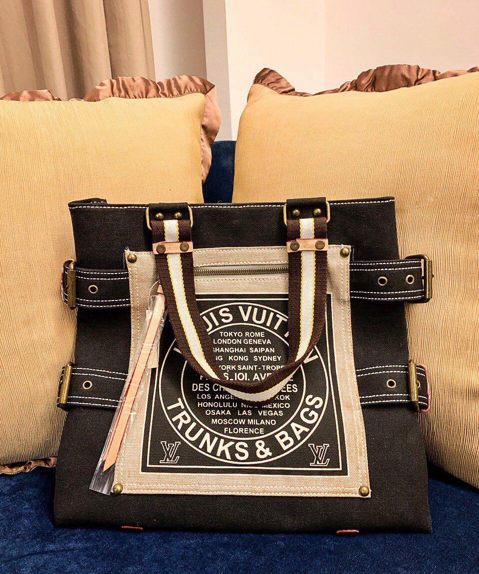 Louis Vuitton Globe shopper canvas bag Brown Beige Metal Cloth ref