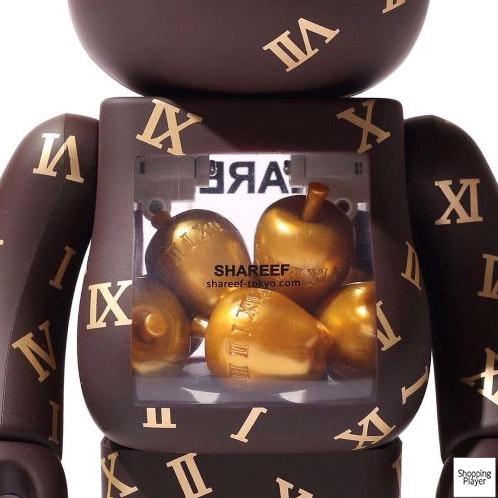 Medicom 400% + 100% Bearbrick ~ SHAREEF 2 Be@rbrick Gold Version