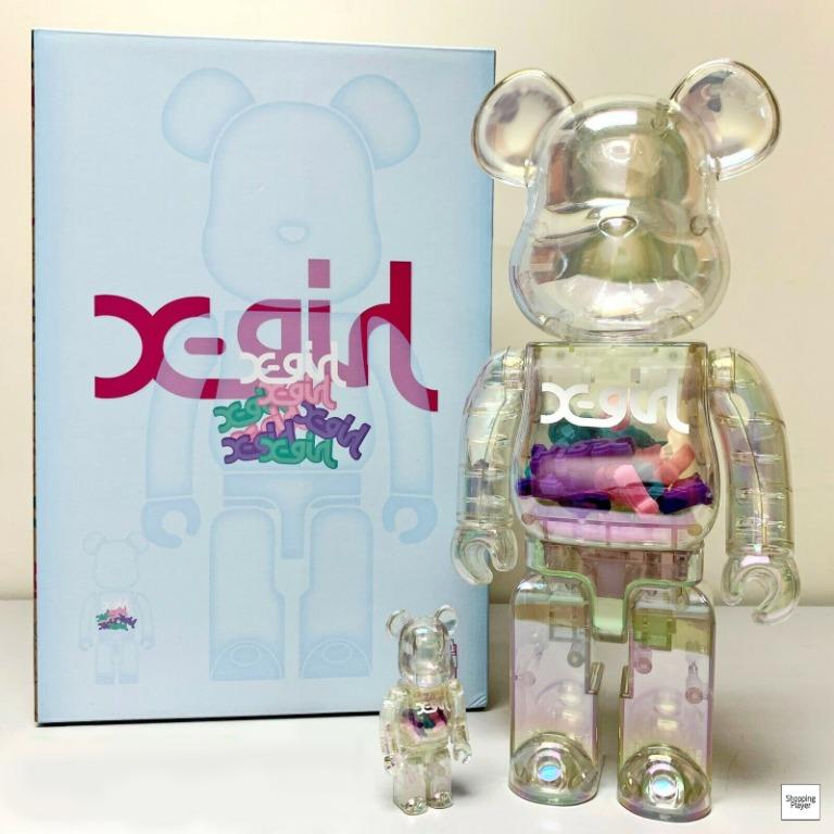 Medicom Toy Bearbrick BE@RBRICK X-girl 100% 400% Clear Ver Set 