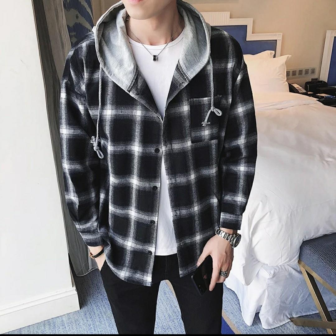 Checkered bomber jacket mens cheap