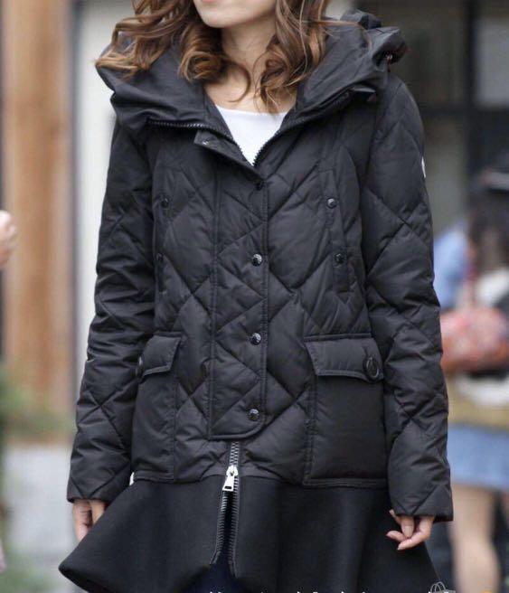 Moncler ruffle hem puffer jacket outlet
