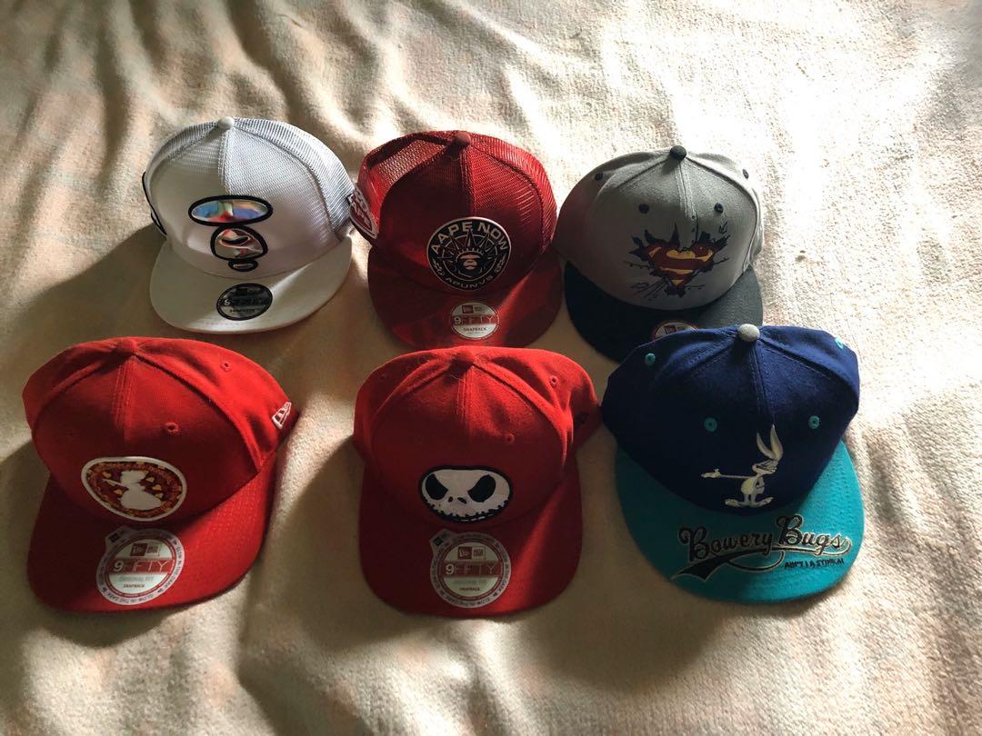 New era cap (Category: Caps & Hats) located in Manila. Submitted by bachus (Listing ID 269969515, Image 1). Description: USED new era caps 1. New era glow in da dark disney= 2500 2. New era bugs bunny=2500 3. New era superman=2500 4. New era glow in da dark alice in wonderland=2500 5. New era red bathing ape=5000 6. New era white bathing ape=5000.