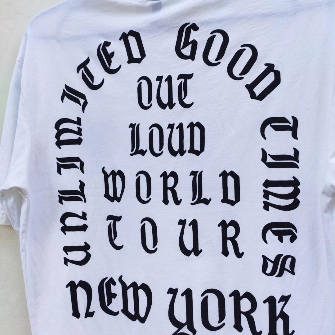 OUT LOUD NYC KANYE VIBE (Category: Activewear) located in Lucena. Submitted by roadrunnersneedmorefunds (Listing ID 269987605, Image 2). Description: OUT LOUD NYC-KANYE VIBE BACK PRINT Best fit medium to semi large 30x19.