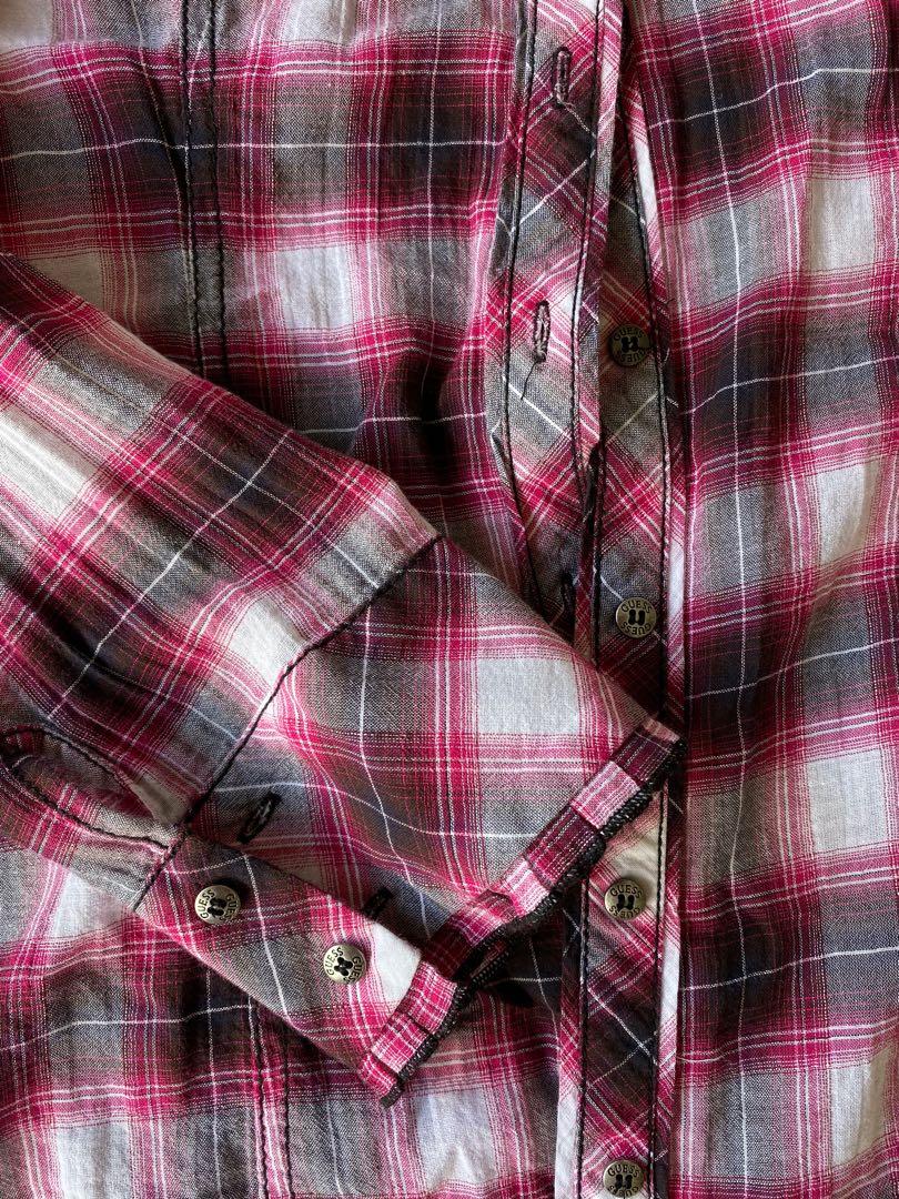 Pink Checkered Shirt, Women's Fashion, Tops, Other Tops on Carousell