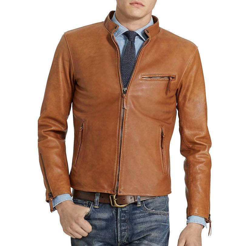 Ralph lauren clearance lambskin leather jacket